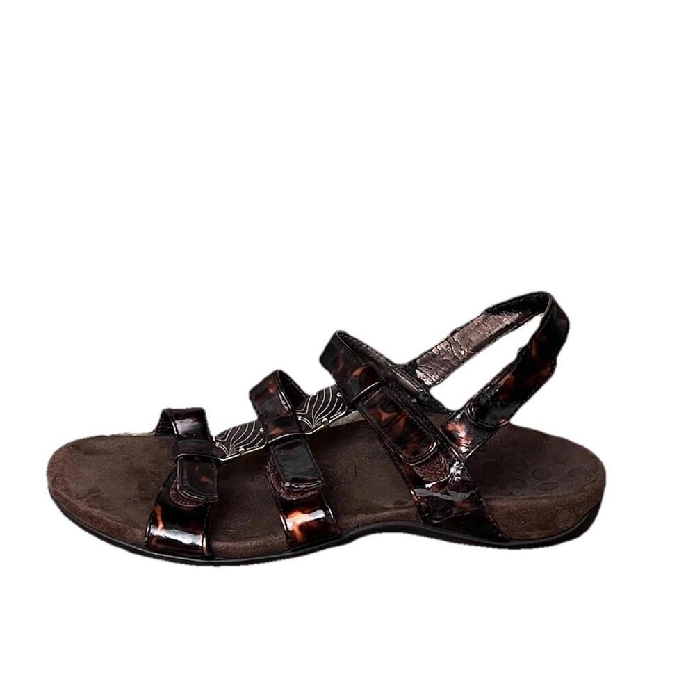 Vionic Leopard Print Strappy Sandals Size 7 Orthotic Comfort Slingback FLAW READ